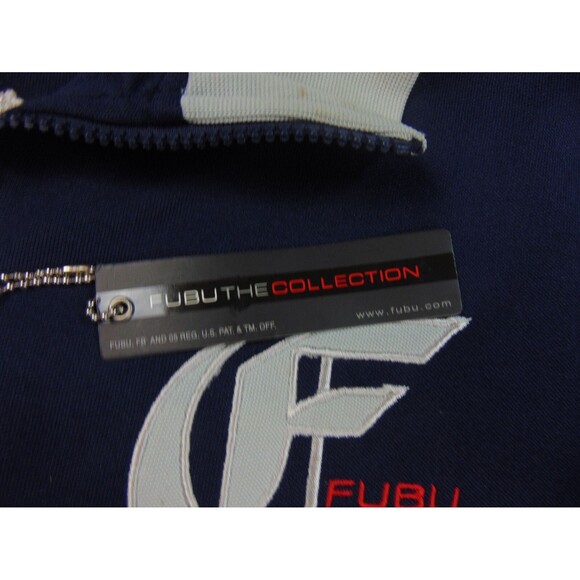 FUBU Jacket Mens Large Blue Gray Coat The Collection 90s Y2K - Picture 4 of 9